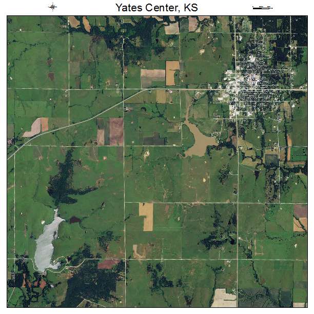 Yates Center, KS air photo map