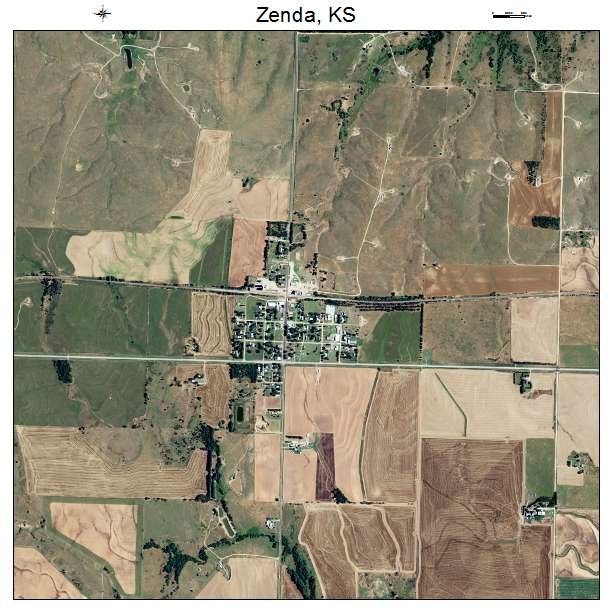 Zenda, KS air photo map