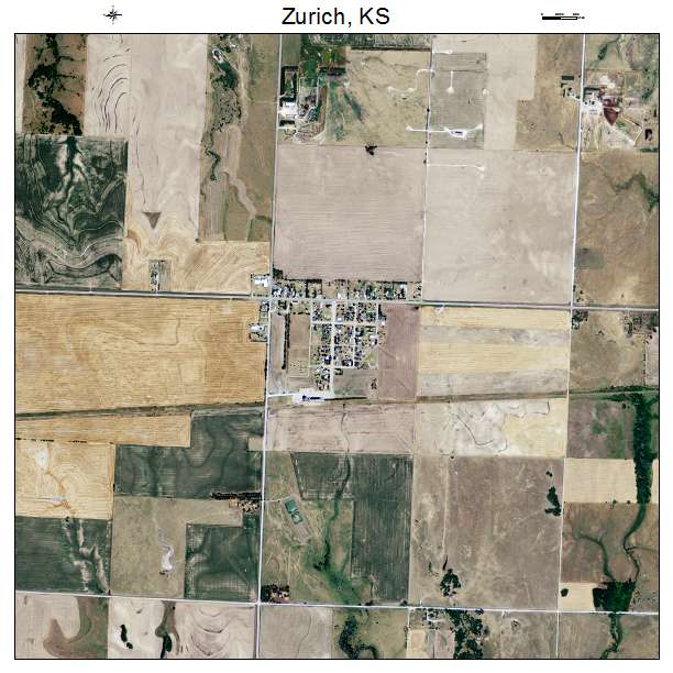 Zurich, KS air photo map