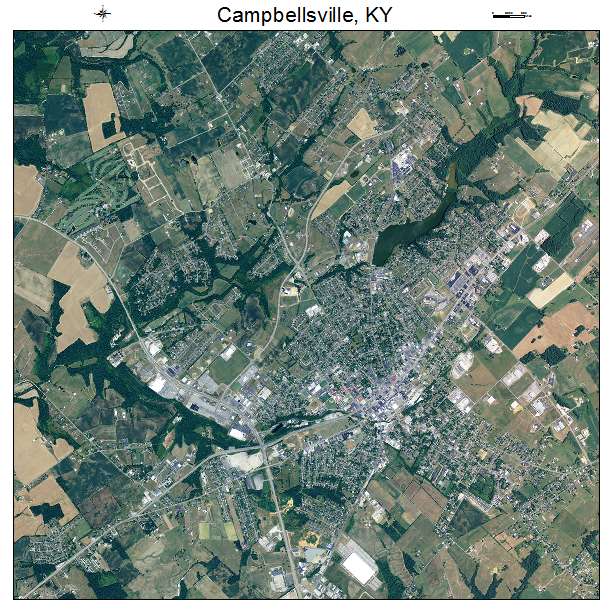 Campbellsville, KY air photo map