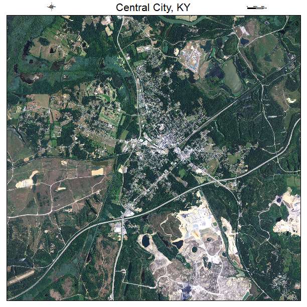 Central City, KY air photo map