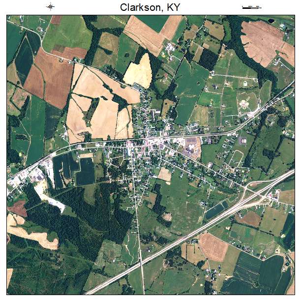 Clarkson, KY air photo map