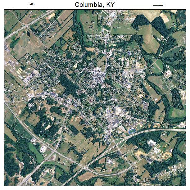 Columbia, KY air photo map