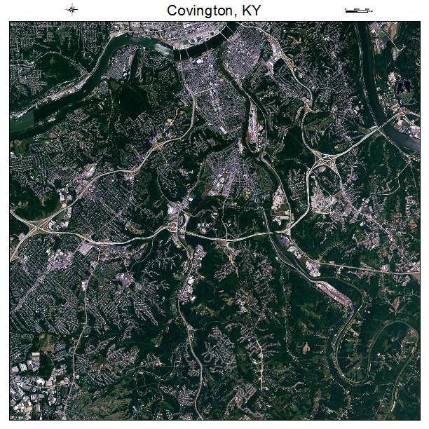 Covington, KY air photo map