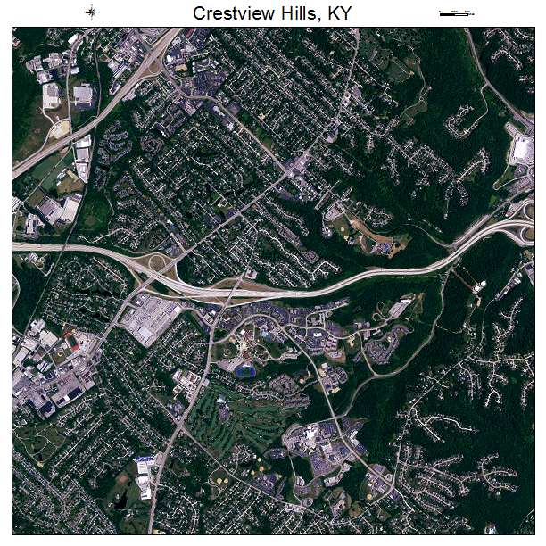 Crestview Hills, KY air photo map