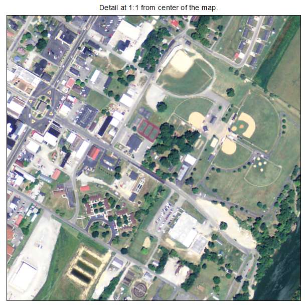 Burkesville, Kentucky aerial imagery detail