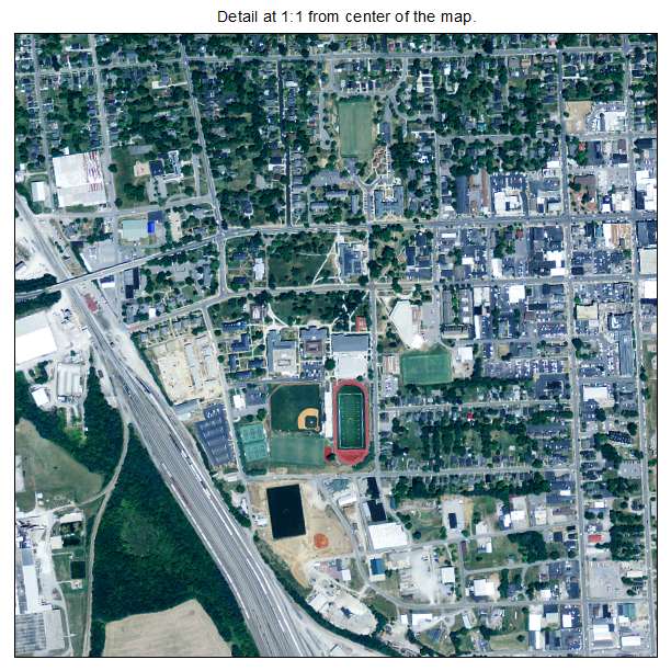 Danville, Kentucky aerial imagery detail