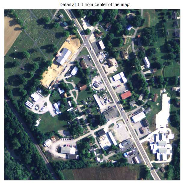 Falmouth, Kentucky aerial imagery detail