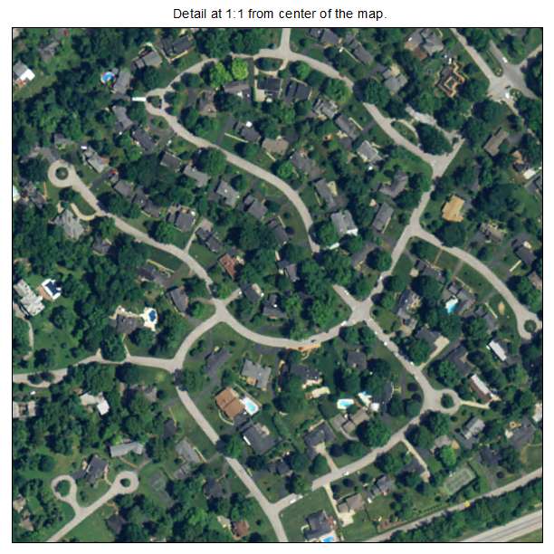 Glenview Hills, Kentucky aerial imagery detail