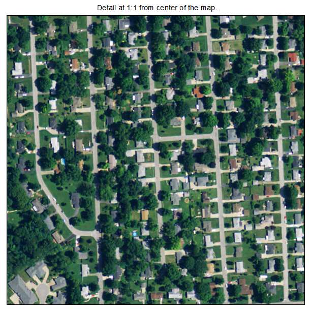 Houston Acres, Kentucky aerial imagery detail