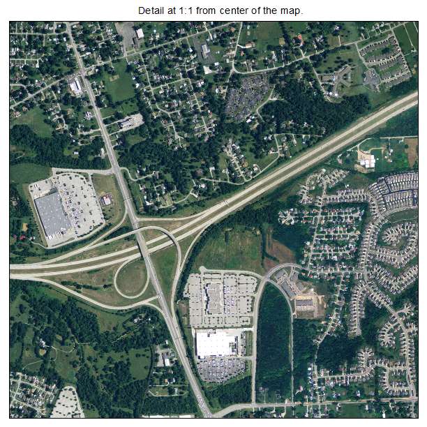 Minor Lane Heights, Kentucky aerial imagery detail