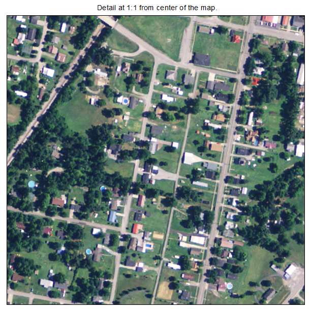 Nortonville, Kentucky aerial imagery detail