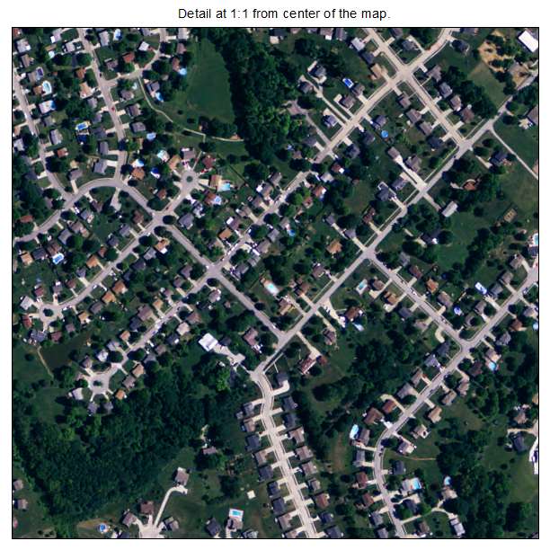 Oakbrook, Kentucky aerial imagery detail