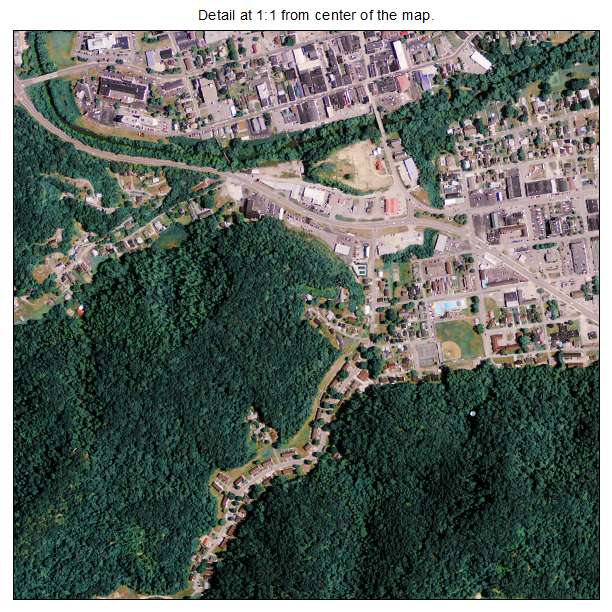 Paintsville, Kentucky aerial imagery detail