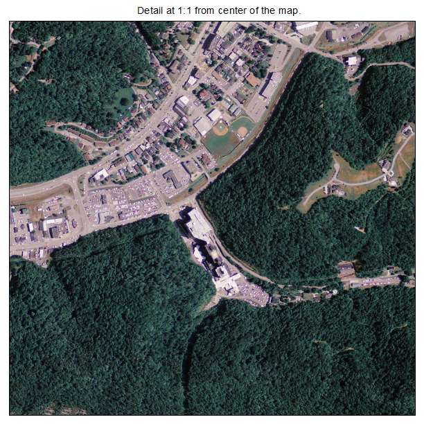Pikeville, Kentucky aerial imagery detail