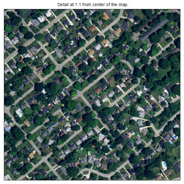 Plymouth Village, Kentucky aerial imagery detail