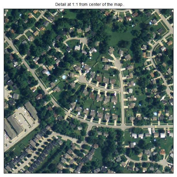 Worthington Hills, Kentucky aerial imagery detail