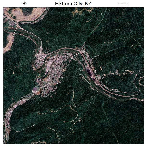 Elkhorn City, KY air photo map