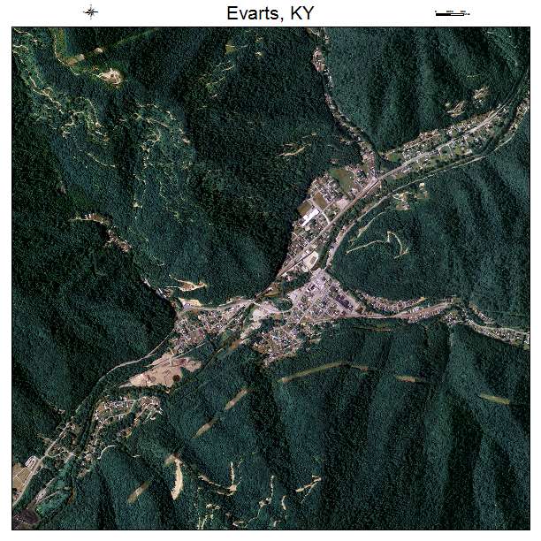 Evarts, KY air photo map