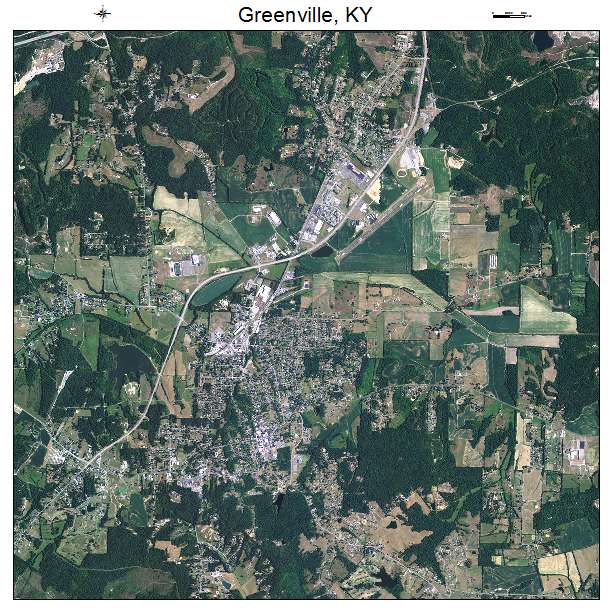 Greenville, KY air photo map