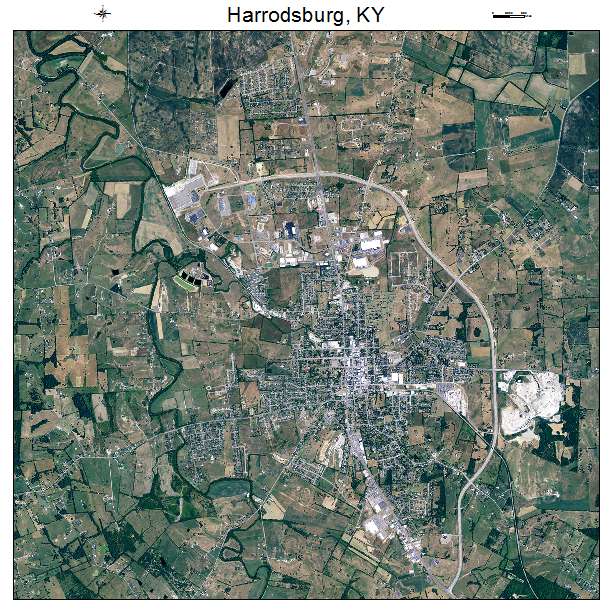 Harrodsburg, KY air photo map