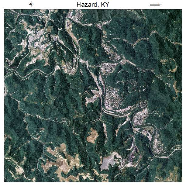 Hazard, KY air photo map