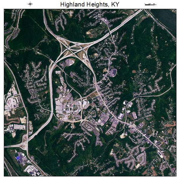 Highland Heights, KY air photo map