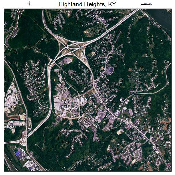 Aerial Photography Map of Highland Heights, KY Kentucky