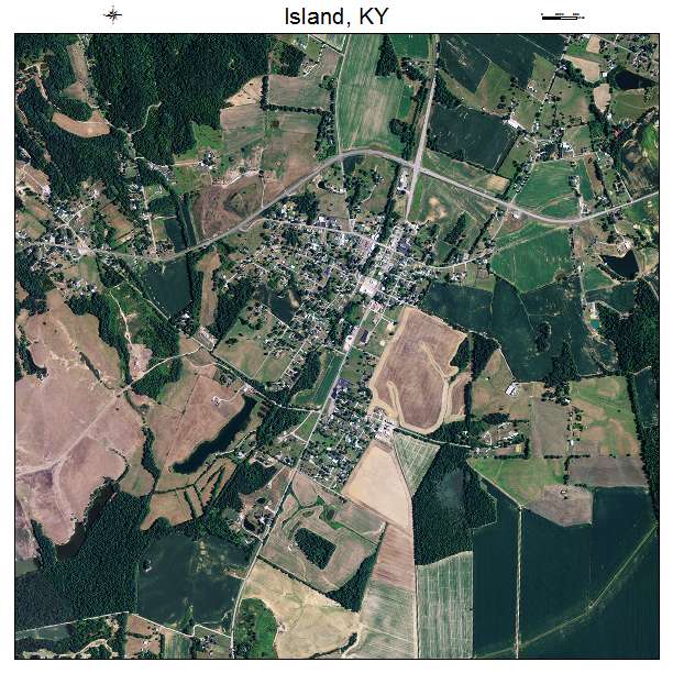 Island, KY air photo map