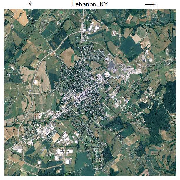 Lebanon, KY air photo map