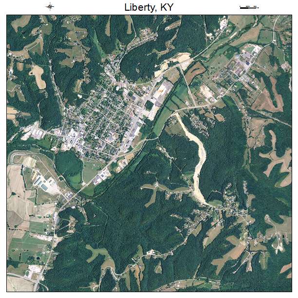 Liberty, KY air photo map