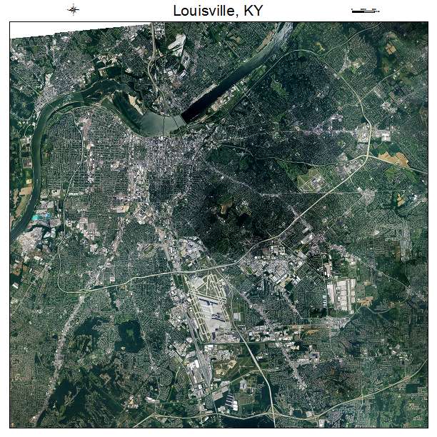 Louisville, KY air photo map