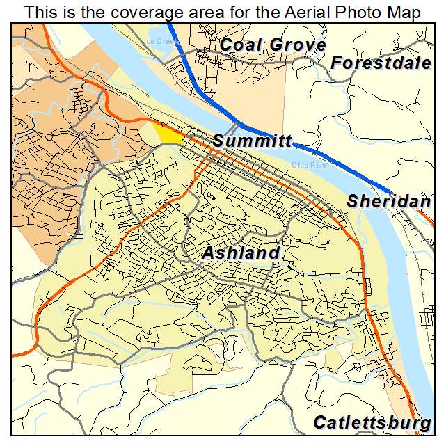 Ashland, KY location map 