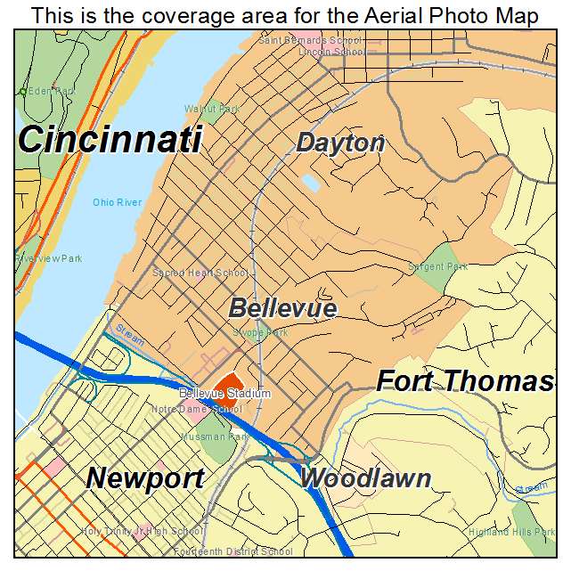 Bellevue, KY location map 