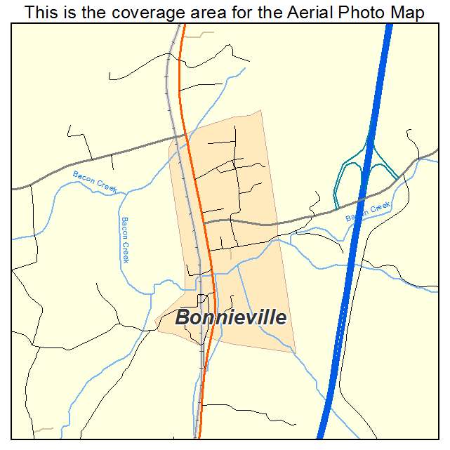 Bonnieville, KY location map 