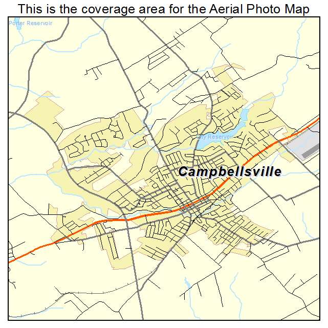 Campbellsville, KY location map 