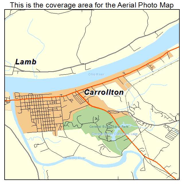 Carrollton, KY location map 