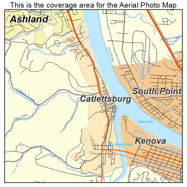 Catlettsburg, KY location map 