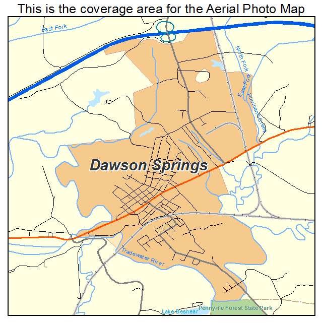 Dawson Springs, KY location map 
