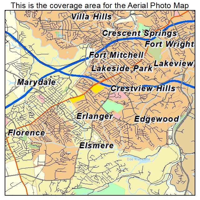 Erlanger, KY location map 