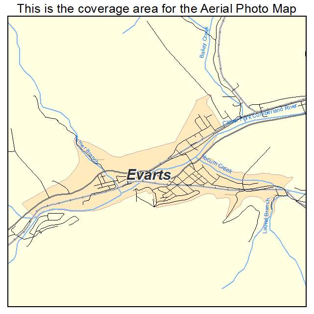Evarts, KY location map 