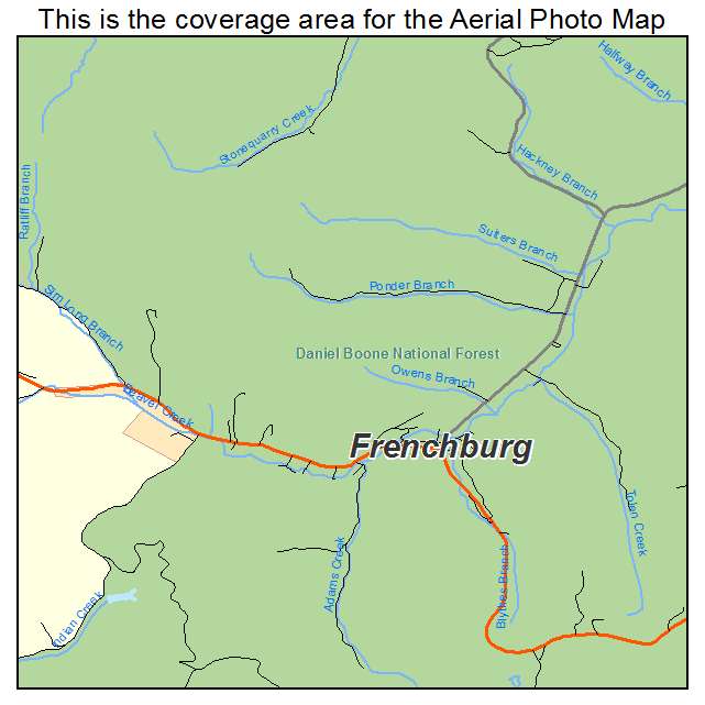 Frenchburg, KY location map 
