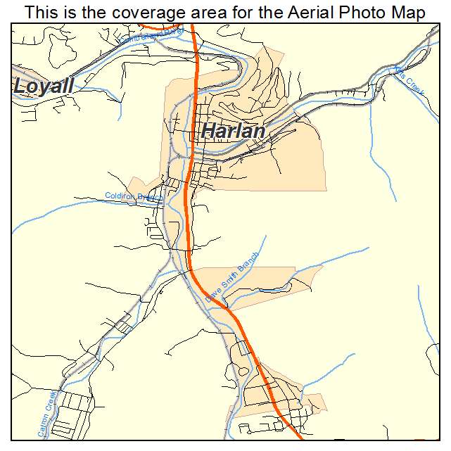 Harlan, KY location map 