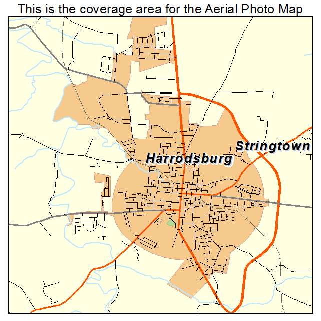 Harrodsburg, KY location map 