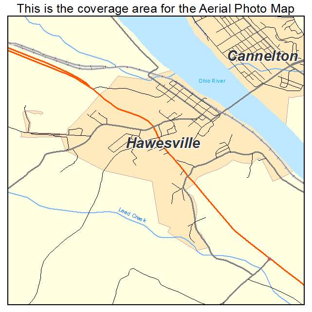 Hawesville, KY location map 