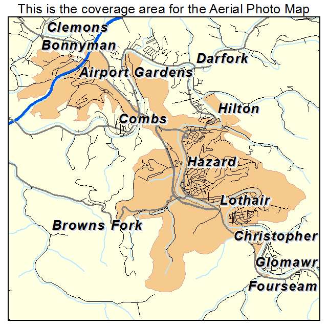 Hazard, KY location map 