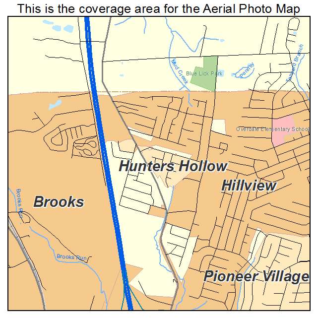 Hunters Hollow, KY location map 