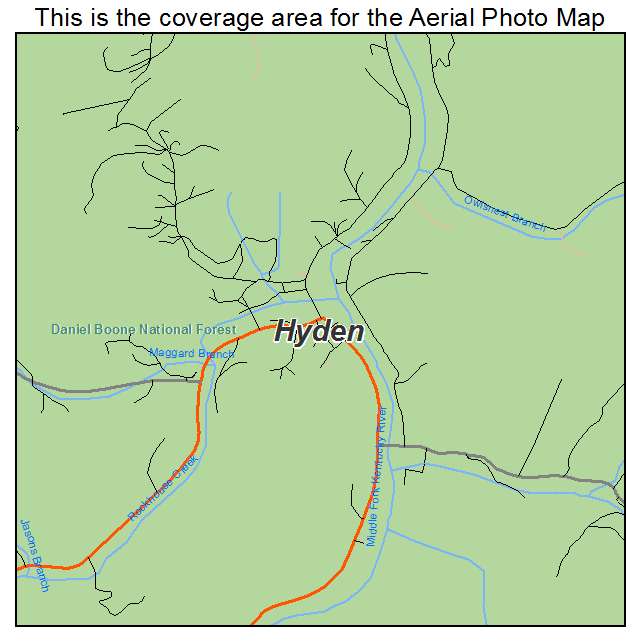 Hyden, KY location map 