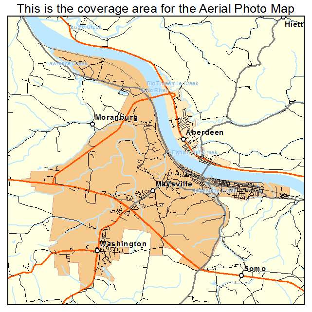 Maysville, KY location map 