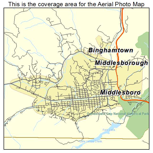 Middlesborough, KY location map 